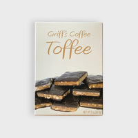 Thumbnail for Griff’s Coffee Toffee box featuring rich chocolate-covered toffee pieces