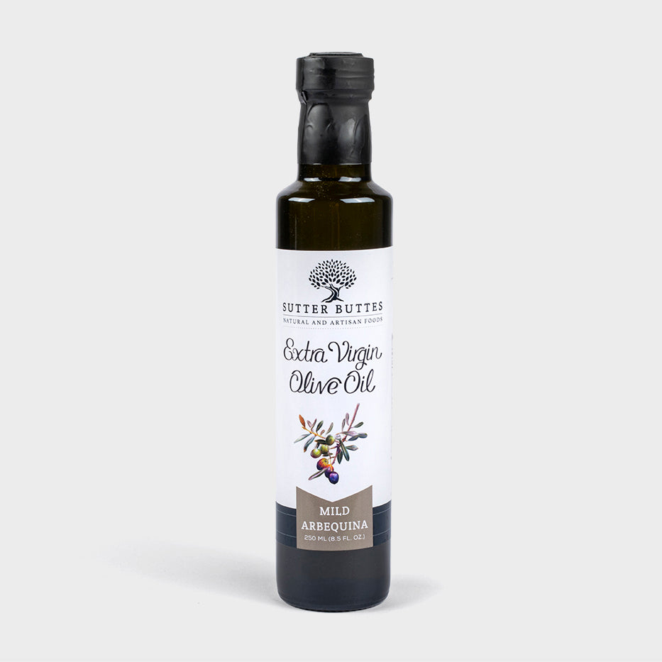 Bottle of Sutter Buttes Extra Virgin Olive Oil, Mild Arbequina variety