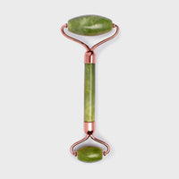 Thumbnail for Dual-ended jade facial roller with rose gold metal accents