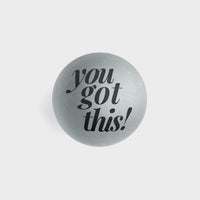 Thumbnail for Uplifting 'You got this!' stress ball in silver, a thoughtful addition to corporate wellness or employee gift boxes