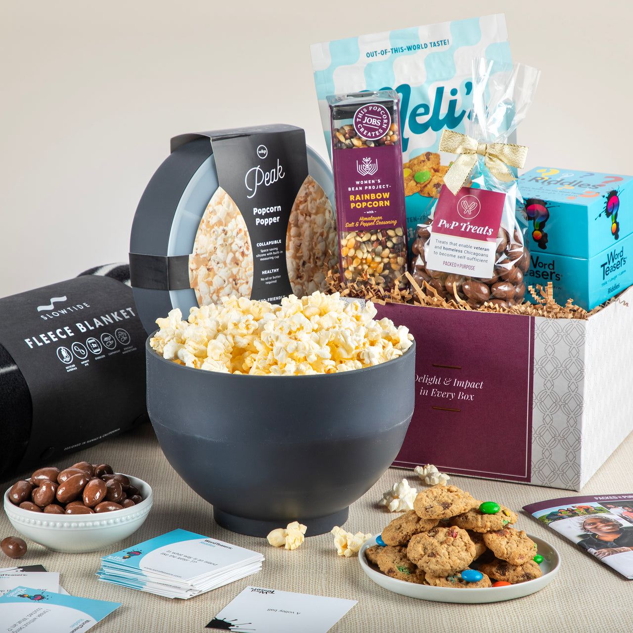 Family Fun & Movie Night Gift Basket