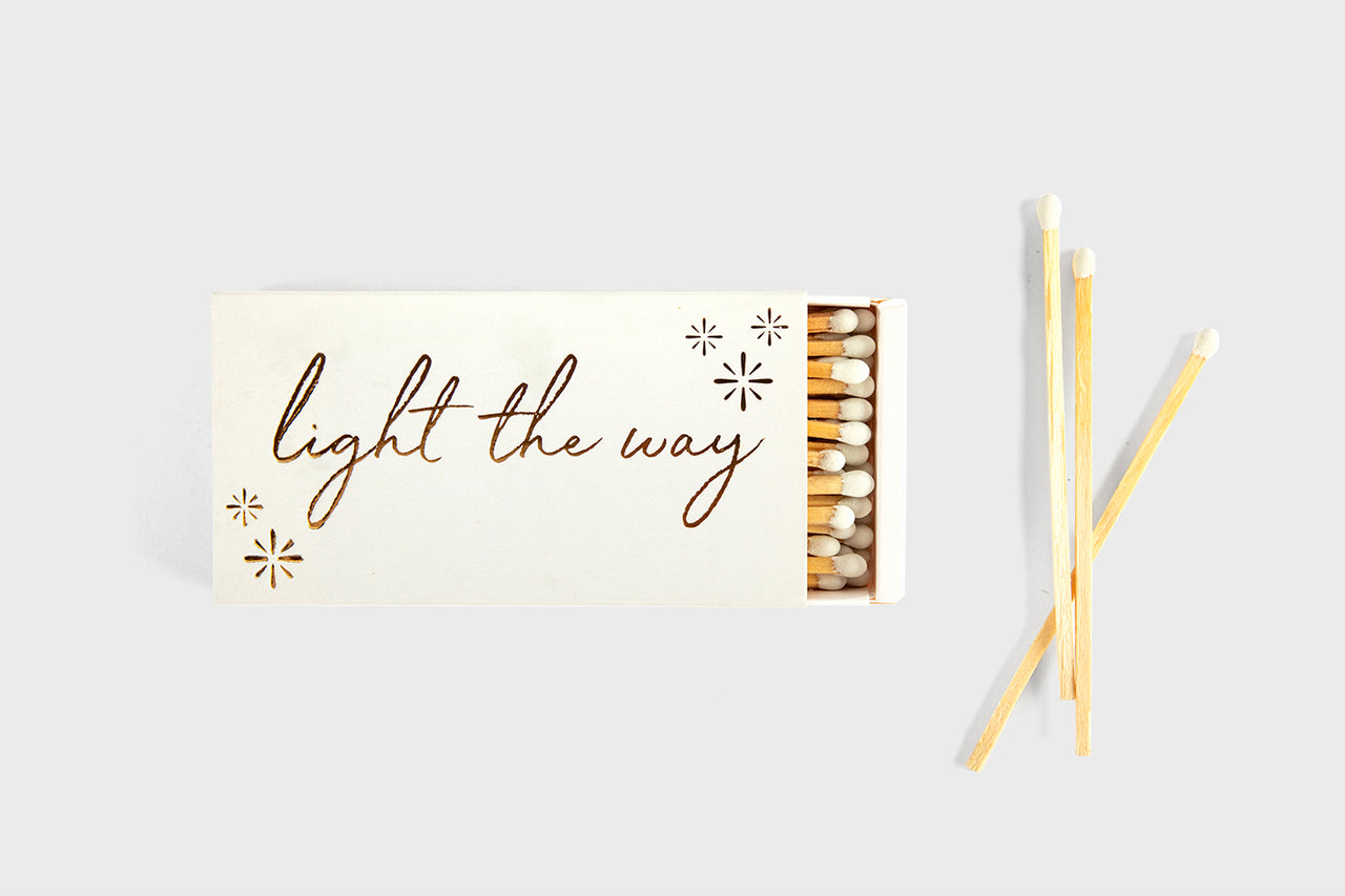 Gold foil "Light The Way" matchbox