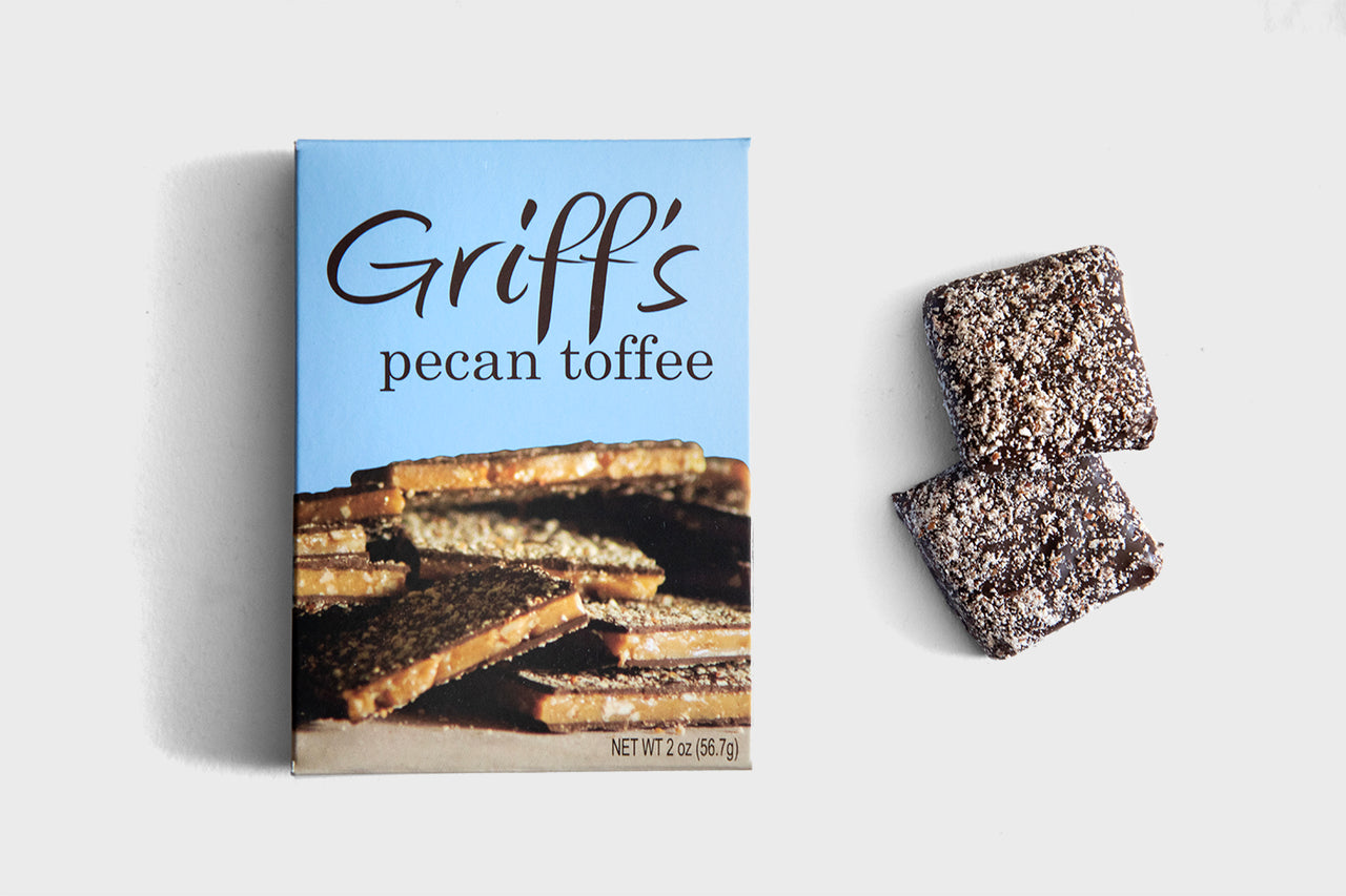 Southern-style dark chocolate and pecan toffee from Griff's Toffee