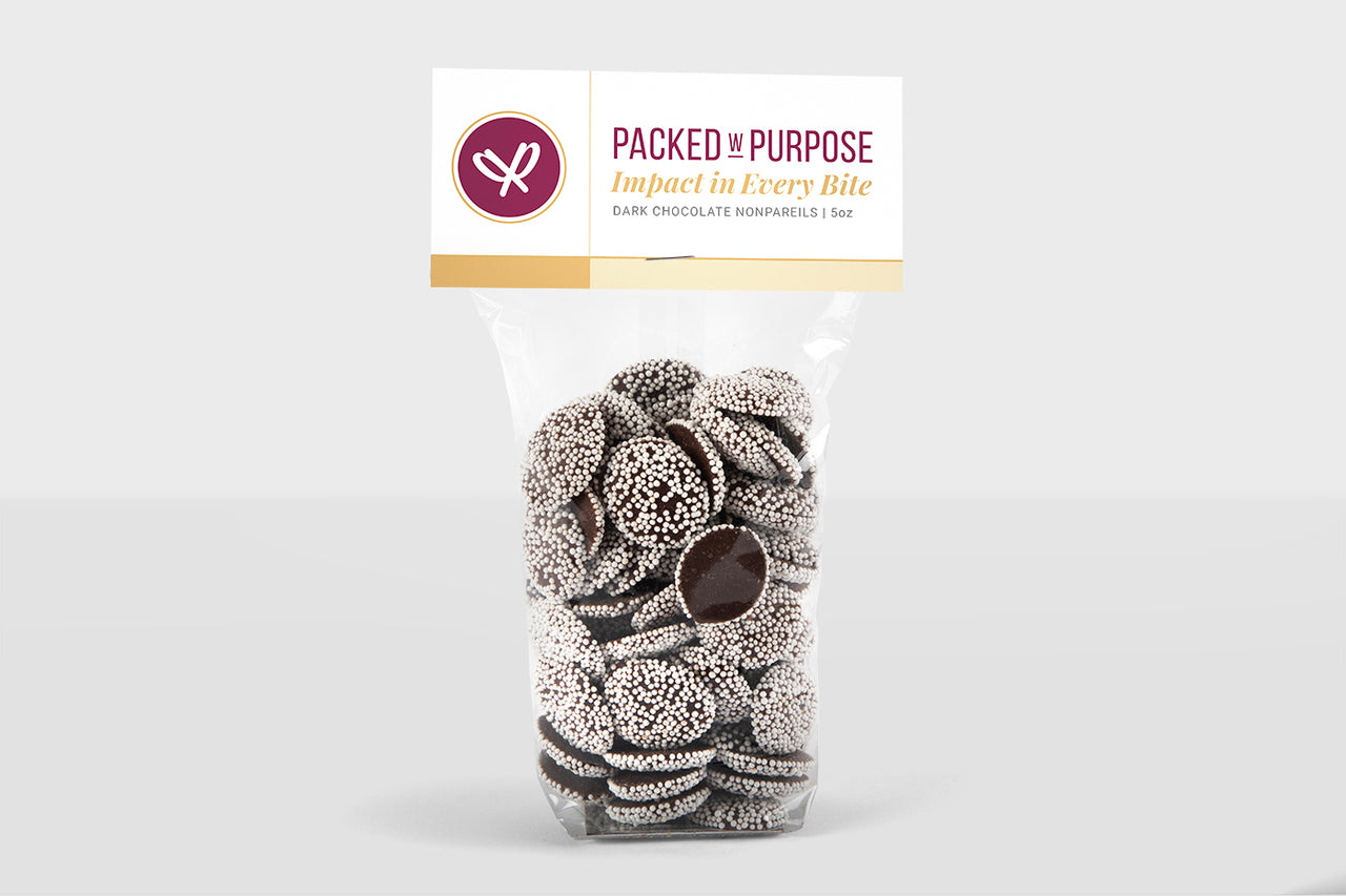 Dark Chocolate Nonpareils from Packed with Purpose Treats