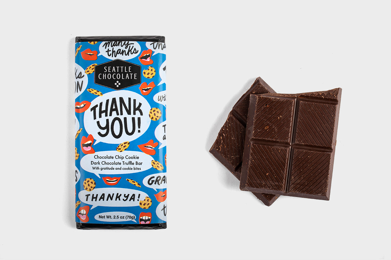 Dark chocolate ‘thank you’ truffle bar