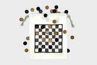 Thumbnail for Portable and reversible cotton game bag with 24 wooden game pieces